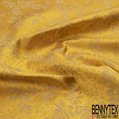 Jacquard soie viscose de luxe petit motif floral navy éclipse totale