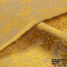 Jacquard soie viscose de luxe petit motif floral navy éclipse totale