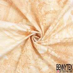 Toile de coton crétonne épaisse haute Couture imprimé toile de jouy sapin fond blanc cassé