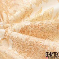 Toile de coton crétonne épaisse haute Couture imprimé toile de jouy sapin fond blanc cassé