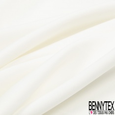 Crêpe polyester élasthanne blanc hivernal