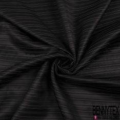 Jacquard soie de luxe motif rayure fantaisie texturée horizontale ocre noir