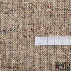 Coupon 3m bourrette de soie sauvage uni chiné crème