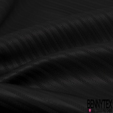 Jacquard soie de luxe motif fine rayure fantaisie texturée horizontale cappuccino noir