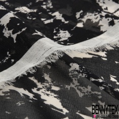 Mousseline krinkles polyester imprimé nature foisonnante