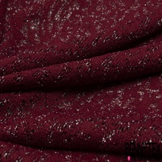 Coupon 3m maille tricot dentelle ajourée fine marine lurex argent