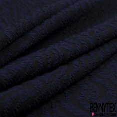 Coupon 3m maille gaufrée motif zébre angora fond noir