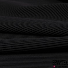 Coupon 3m maille gaufrée motif géométrique noir marine