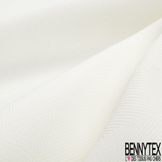 Coupon 3m double crêpe marocain polyester élasthanne chevron uni blanc hivernal