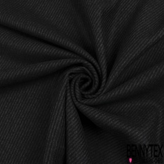 Sergé de laine grand carreaux vintage ciel blanc noir fond beige
