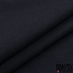 Jeans coton laine effet grain de poudre souple bleu marine foncé