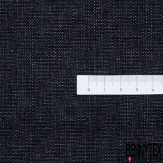 Coupon 3m jeans coton épais imprimé abstrait fine rayure verticale ton gris noir grande laize