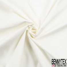Coupon 3m Piqué de coton rayure verticale fantaisie lourd uni blanc discret