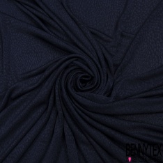 Coupon 3m maille crêpe motif seventie's géométrique ton sur ton lie de vin