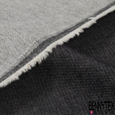 Coupon 3m jeans coton épais bleu denim foncé grande laize