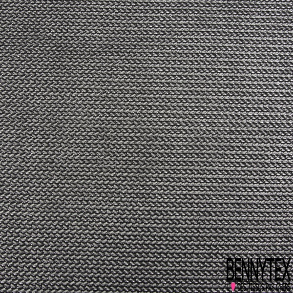 Dentelle armure noir mylar argent chromé