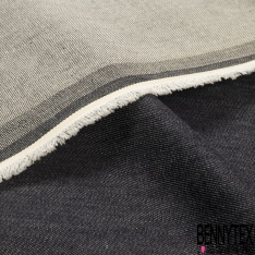 Coupon 3m jeans coton fin denim charbon bleuté grande laize