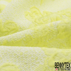 Brocard coton motif floral fond pointilliste blanc optique bleu bleu lac argenté