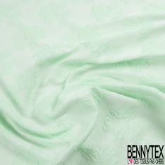 Brocard coton motif floral fond pointilliste blanc optique cyanus