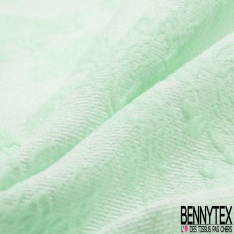 Brocard coton motif floral fond pointilliste blanc optique cyanus