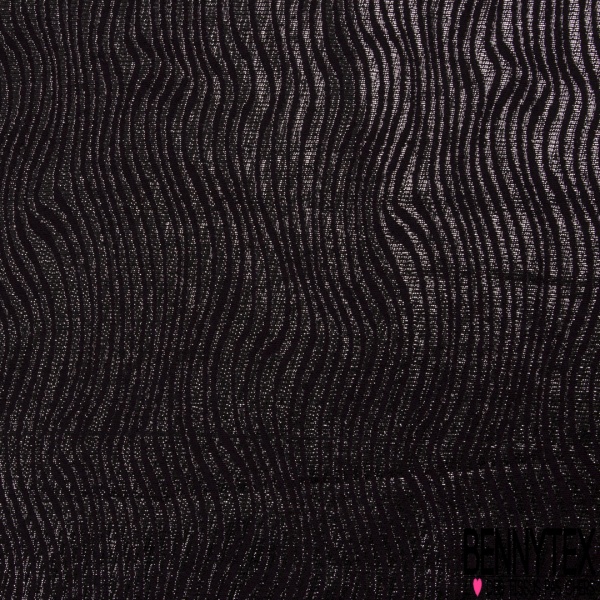Brocart de luxe laine motif zébrure lurex cuivre choco petite laize