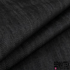 Coupon 3m jeans coton fin denim noir brut grande laize
