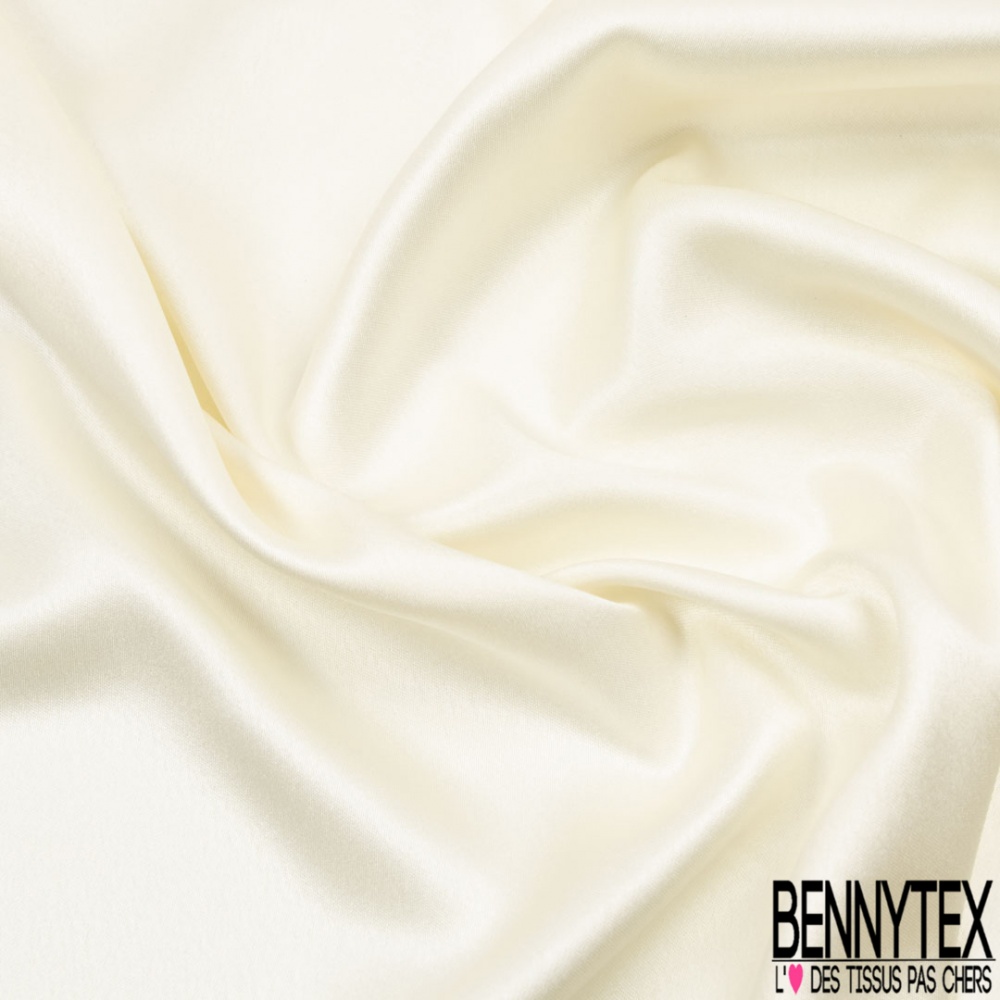 Satin de soie polyamide élasthanne blanc discret