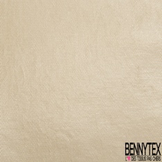 Gabardine de coton sergé plastifiée nude encens