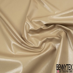 Gabardine de coton sergé plastifiée nude encens