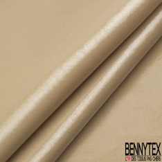 Gabardine de coton sergé plastifiée nude encens