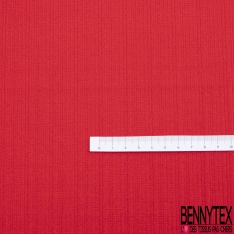 Coupon 3m maille polyester motif rayure verticale ton sur ton piment
