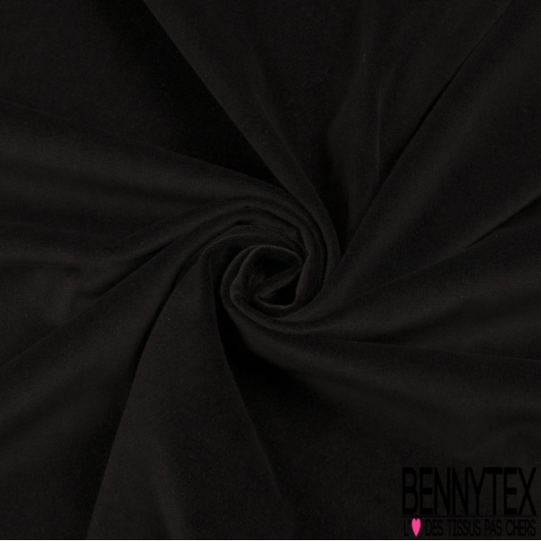 Coupon 3m Velours lisse ras coton d'ameublement uni corbeau