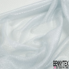 Mousseline soie polyamide jacquard motif petit damier blanc discret