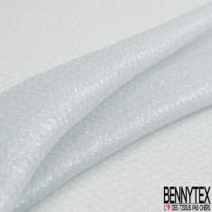 Mousseline soie polyamide jacquard motif petit damier blanc discret