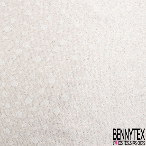 Jacquard polyester coton motif bulle ton naturel