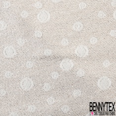 Jacquard polyester coton motif bulle ton naturel