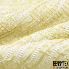 Brocart fin polyester coton motif carreau fantaisie 3D roux gris