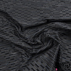 Jacquard polyester motif abstrait géométrique fond noir taupe