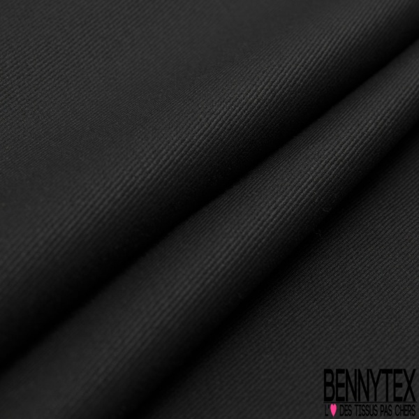 Drap de laine épais uni noir élasthanne costume