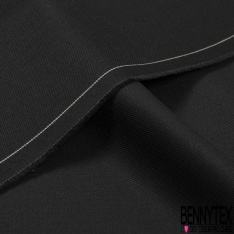 Drap de laine épais uni noir élasthanne costume