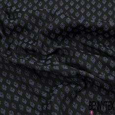 Jacquard fin polyester coton motif zébrure chinée noir orange blanc discret