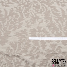 Jacquard fin polyester coton motif géométrique seventie's riviéra blanc brillant