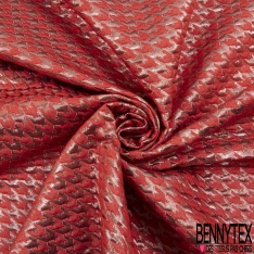 Brocart matelassé de luxe motif corail givré corail gold