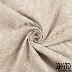 Brocart de laine de luxe motif camouflage gris moyen chiné lurex rose gold