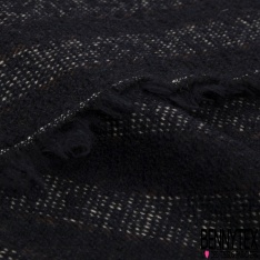 Natté de laine souple motif pied de coq berlingot noir