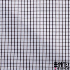 Coupon 3m Popeline portugaise chemise tissé teint motif tout petit carreau lavande blanc optique