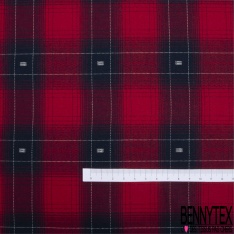 Coton chemise de bûcheron tissé teint fin motif écossais sapin bleu roi blanc optique