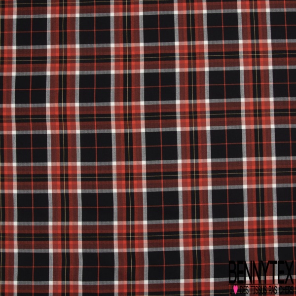 Coton chemise de bûcheron tissé teint fin petit motif écossais noir marine souris chiné émeraude