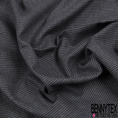 Coupon 3m Coton chemise gratté sergé tissé teint uni noir chiné