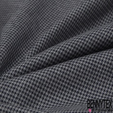 Coupon 3m Coton chemise gratté sergé tissé teint uni noir chiné